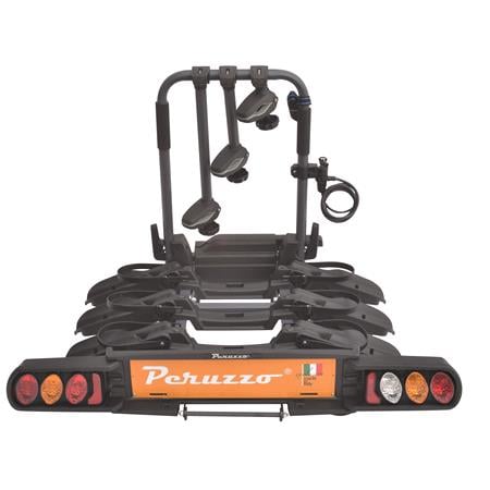 Peruzzo Pure Instinct 3 black tow bar mounted bike rack (wheel support)   3 bikes