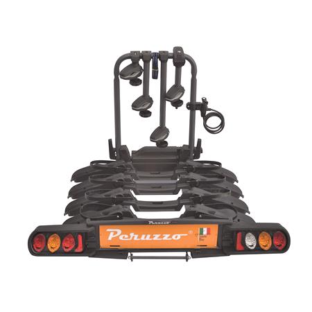 Peruzzo Pure Instinct 4 black tow bar mounted bike rack (wheel support)   4 bikes