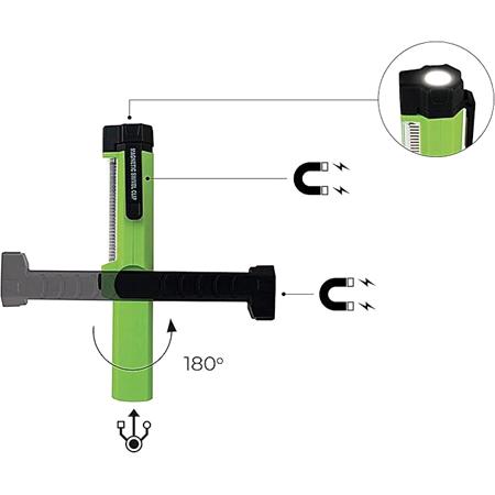 Luceco Tilting Magnetic Inspection LED 1.5W Mini Torch   USB Charged