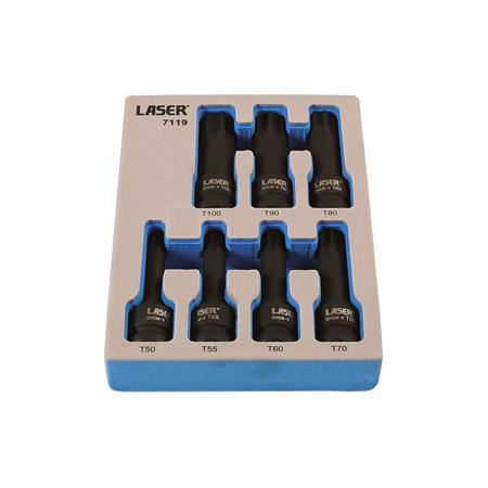 Long Impact Star Socket Bits 1/2"   Set of 7