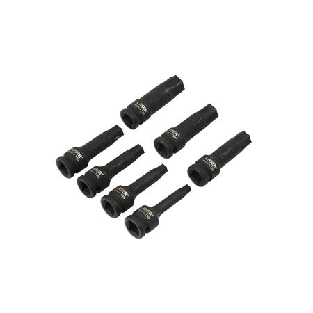 Long Impact Star Socket Bits 1/2"   Set of 7