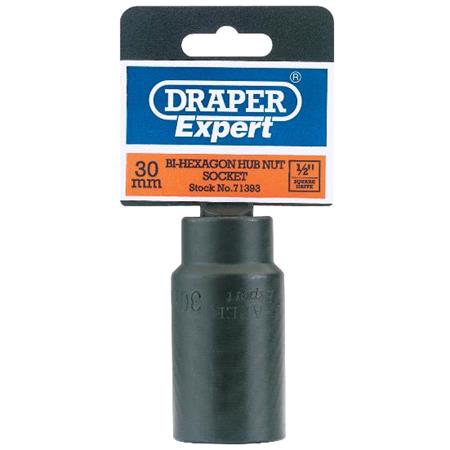 Draper Expert 71393 30mm 1 2 inch Square Drive Hub Nut Impact Socket