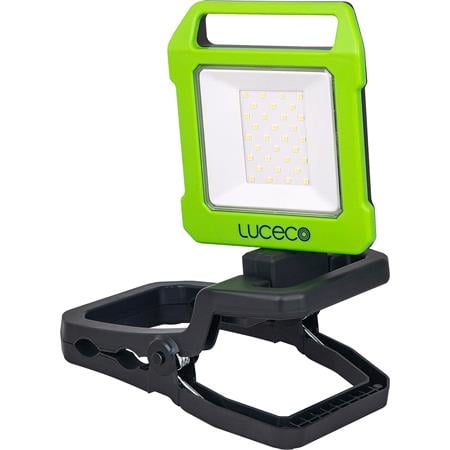 Luceco Folding Clamp LED 9W Work Light with Power Bank   USB Charged