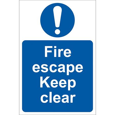 Draper 72146 'Fire Escape Keep Clear' Mandatory Sign