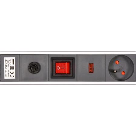 SURGE PROTEC POWER STRIP W.G. 6S 3M ALU