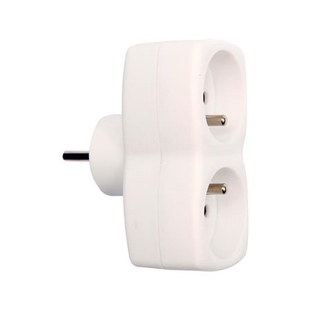 ADAPTOR W. EARTHING 2 SOCKETS