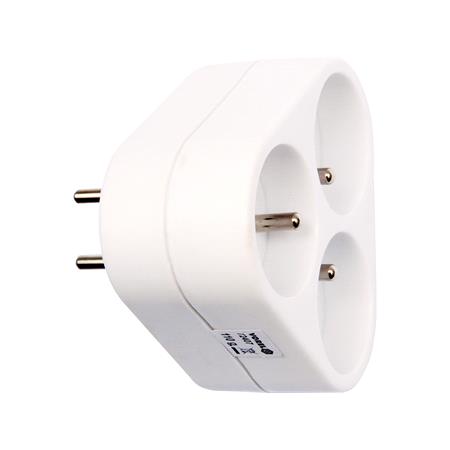 ADAPTOR W. EARTHING 3 SOCKETS