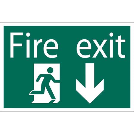 Draper 72446 'Fire Exit Arrow Down' Safety Sign