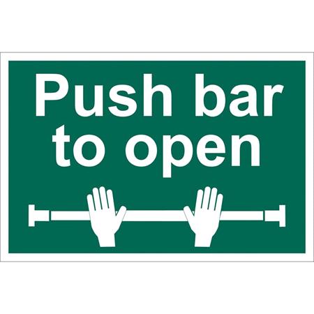 Draper 72454 'Push Bar To Open' Safety Sign