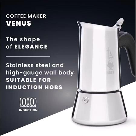 Bialetti Venus Induction Coffee Maker   Stainless Steel   6 Cups