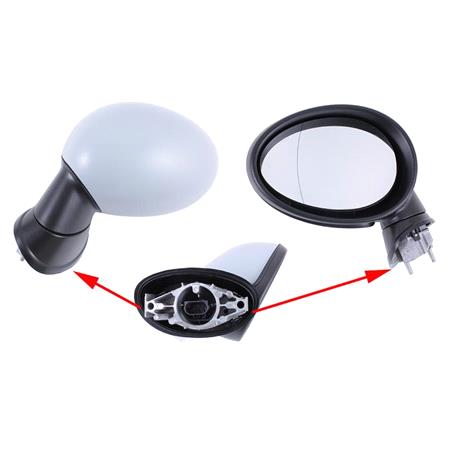 Left Wing Mirror (electric, heated, power folding) for Mini Clubman (R55), 2007 2015