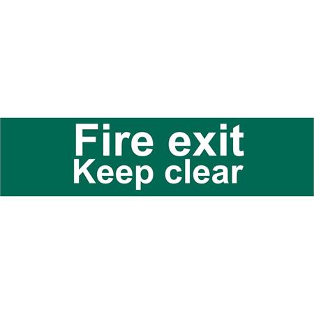 Draper 73221 'Fire Exit Keep Clear' Safety Sign