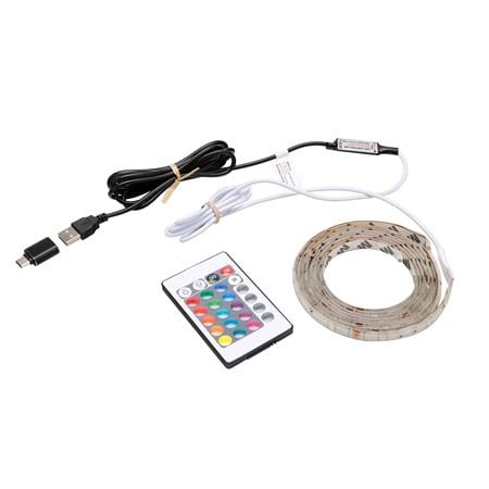 Adhesive RGB LED Strip Kit, Interior or Exterior   USB Connection   2m