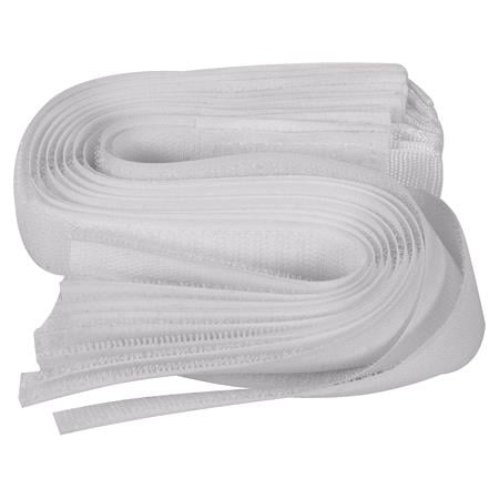 Hook and Loop Cable Ties 300mm, White   Pack of 10