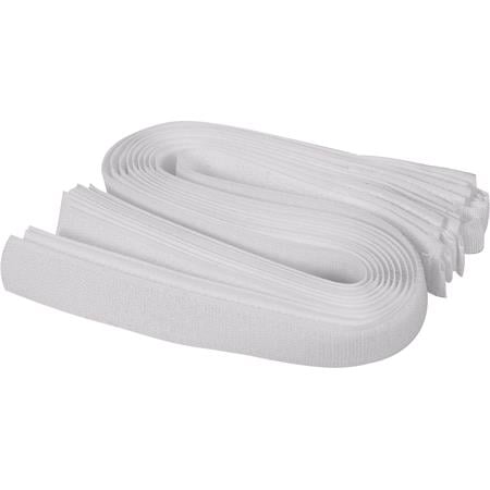 Hook and Loop Cable Ties 450mm, White   Pack of 10