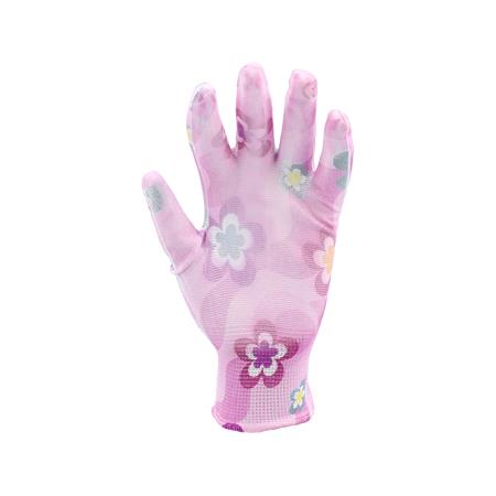 POLYESTER GARDEN GLOVES 8" FLOWERS