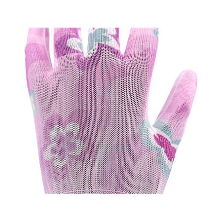 POLYESTER GARDEN GLOVES 8" FLOWERS