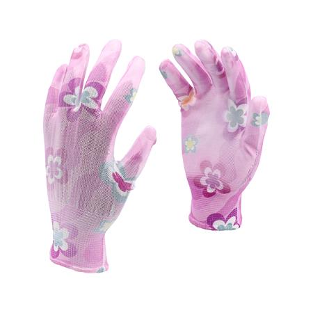 POLYESTER GARDEN GLOVES 8" FLOWERS