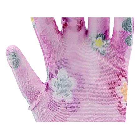POLYESTER GARDEN GLOVES 8" FLOWERS