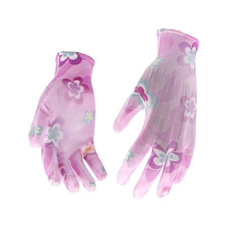 POLYESTER GARDEN GLOVES 8" FLOWERS