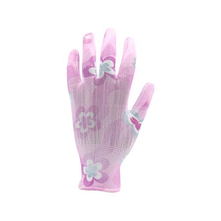 POLYESTER GARDEN GLOVES 8" FLOWERS