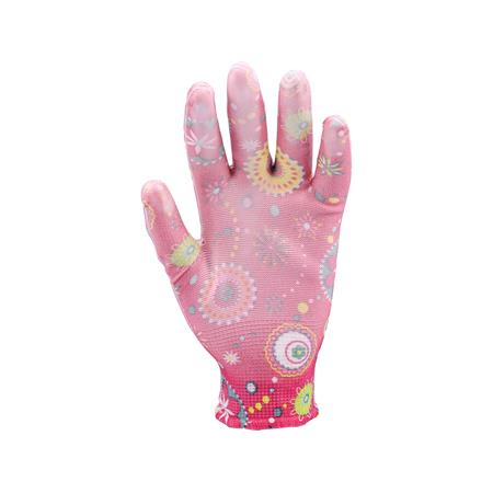 POLYESTER GARDEN GLOVES 8" FLOWERS