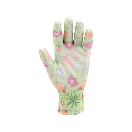 POLYESTER GARDEN GLOVES 8" FLOWERS