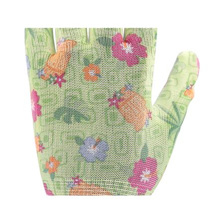 POLYESTER GARDEN GLOVES 8" FLOWERS