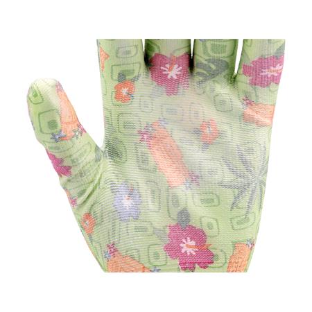 POLYESTER GARDEN GLOVES 8" FLOWERS