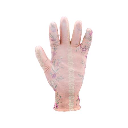 POLYESTER GARDEN GLOVES 9" FLOWERS