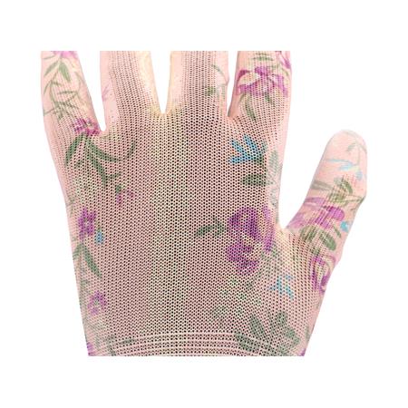 POLYESTER GARDEN GLOVES 9" FLOWERS