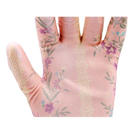 POLYESTER GARDEN GLOVES 9" FLOWERS