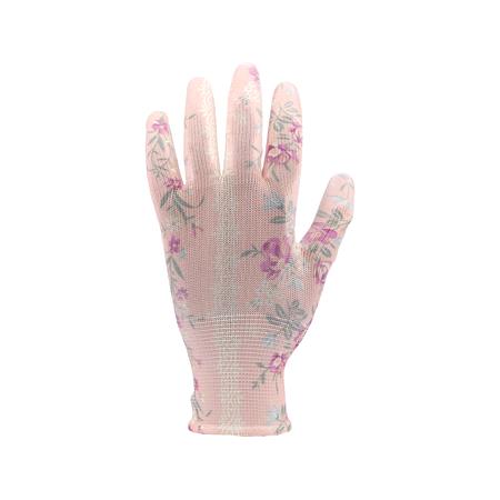 POLYESTER GARDEN GLOVES 9" FLOWERS