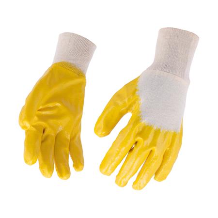 YELLOW LATEX COATED WORKING GLOVES 10.5"