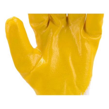 YELLOW LATEX COATED WORKING GLOVES 10.5"