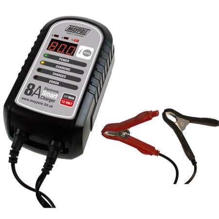 Maypole 8A 12V Electronic Smart Battery Charger