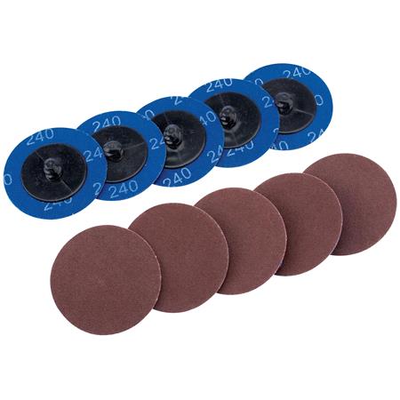 Draper 75613 Ten 50mm 240 Grit Aluminium Oxide Sanding Discs