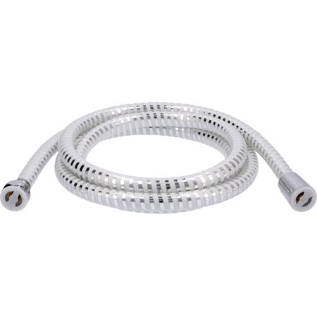 SHOWER HOSE 2.0M PVC CHROME WHITE