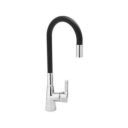 KITCHEN FAUCET WITH BLACK FLEXIBLE SPOUT