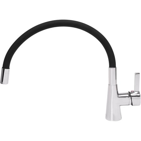 KITCHEN FAUCET WITH BLACK FLEXIBLE SPOUT