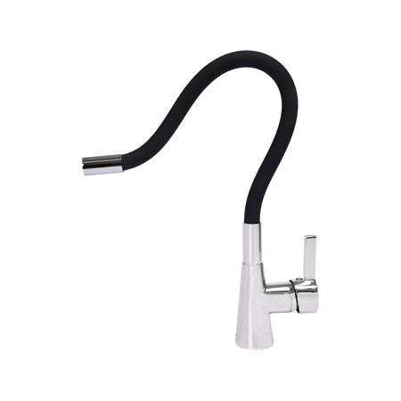 KITCHEN FAUCET WITH BLACK FLEXIBLE SPOUT