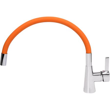 KITCHEN FAUCET W/ ORANGE FLEXIBLE SPOUT