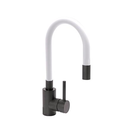 KITCHEN FAUCET BLACK FLEXIBLE WHITE