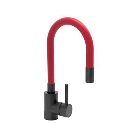 KITCHEN FAUCET BLACK FLEXIBLE RED