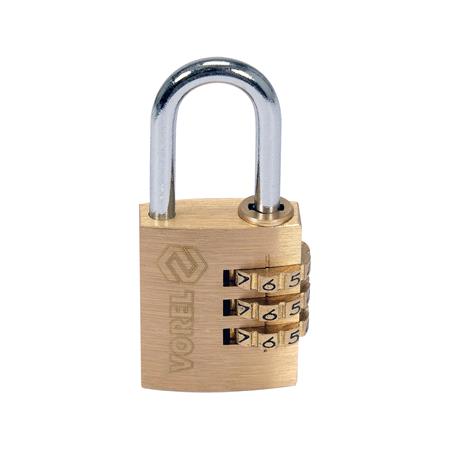 PADLOCK WITH 3 RING COMBINATION LOCK.