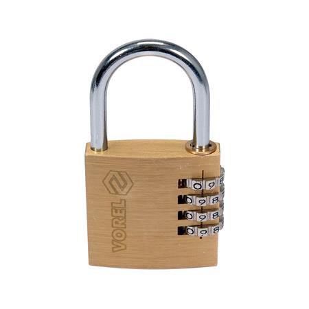 PADLOCK WITH 4 RING COMBINATION LOCK.