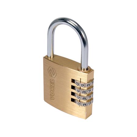 PADLOCK WITH 4 RING COMBINATION LOCK.