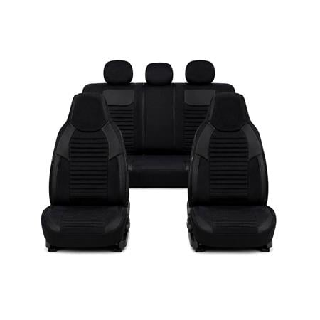 CHAMPION Style Seat Covers with Fixed Headrests (Black) For Citroen C ZERO 2010 Onwards