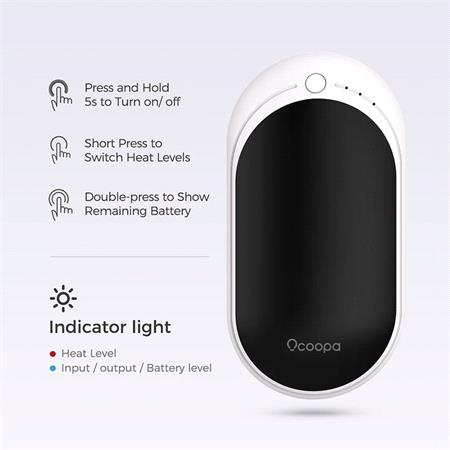 Ocoopa Rechargeable Hand Warmer and Power Bank 5200mAh 