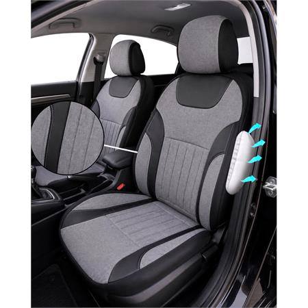 LEADER Style Seat Covers (Light Grey) For Citroen C ZERO 2010 Onwards